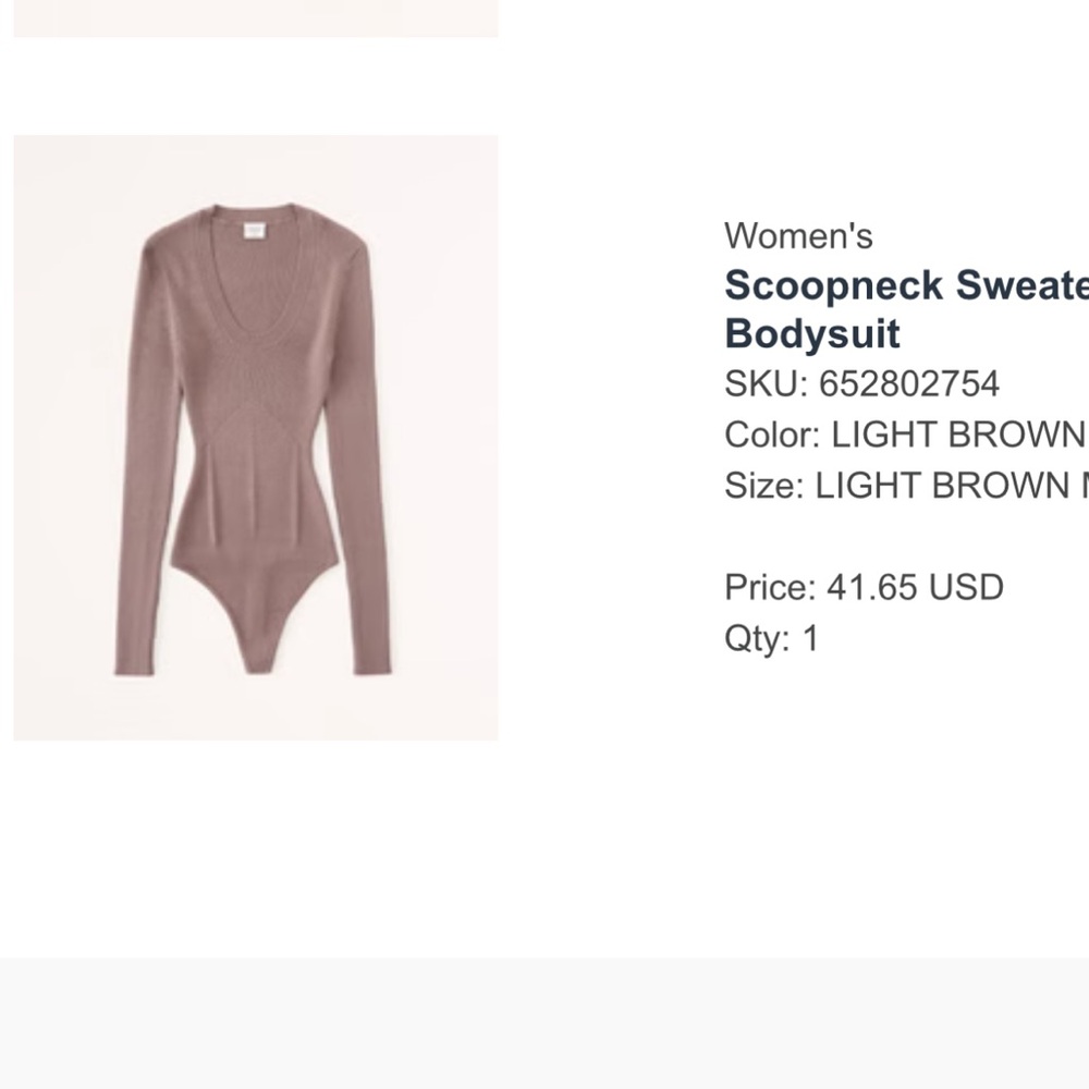 Abercrombie scoopneck sweater bodysuit